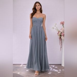 NWOT  Gray Green Teal Jenny Yoo 'Aidan' Convertible Strapless Chiffon Gown 2